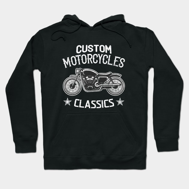 Vintage Custom Motorcycles Hoodie by Foxxy Merch